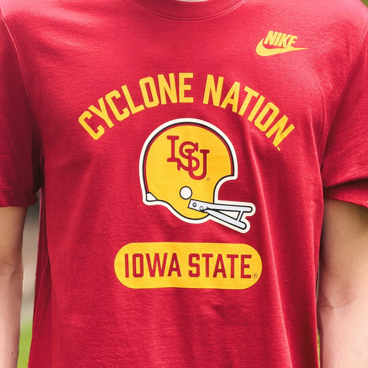 Nike ISU Cyclone Nation Fanwear 26 Cardinal Core Short Sleeve T-Shirt design close up
